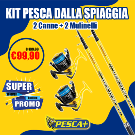 KIT PESCA DALLA SPIAGGIA TRABUCCO - 2 CANNE 2 MULINELLI