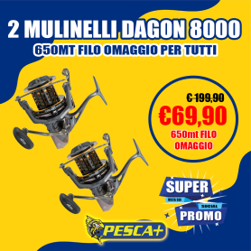 2 MULINELLI FISHING FERRARI DAGON 8000 - FILO OMAGGIO
