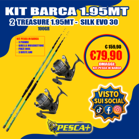 KIT PESCA IN BARCA 1.95MT - 2 TREAUSURE 2 SILK EVO 30