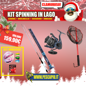 KIT SPINNING TROTA IN LAGO - CANNA LUMINIOS + MULINELLO ARTIS + GUADINO GOMAMTO + OMAGGI