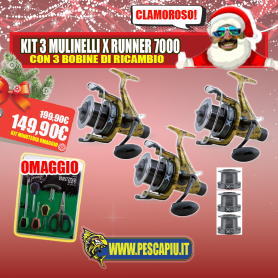 KIT 3 MULINELLI CARPA - X RUNNER 7000 con doppia bobina