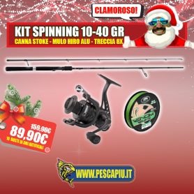 KIT SPINNING 10-40GR - STOKE 2.40MT - NOMURA HIRO ALU 40 - TRECCIA 8X
