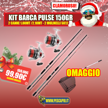 KIT BARCA PULSE 50-150gr - 2 CANNA 1.80MT / 2.10mt - 2 MULINELLI SK12