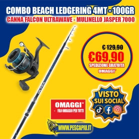 COMBO BEACH LEDGERING - FALCON ULTRAWAVE BEACH 4MT 100GR - MULINELLO JASPER 70