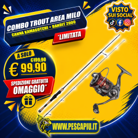 COMBO TROUT AREA MILO KAMAGOTCHI LAKE REDVOLUTION + BANDIT 2000 - OMAGGIO A SORPRESA