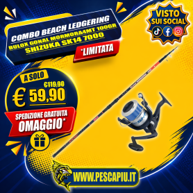 COMBO BEACH LEDGERING BULOX GONAL mormora 4MT 100GR + SHIZUKA SK14 7000