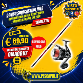 COMBO SURFCASTING MILO SEA BREAM 4.20MT 130GR + MULINELLO SK 8 7000