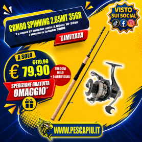 COMBO SPINNIN GENERICO CANNA LF MASTER SPIN 2.65MT 10-35GR + JOSUOKE 3000